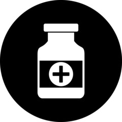 Drug concept line icon, Drug container symbol 
