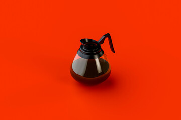 Glass coffee pot. 3d illustration.