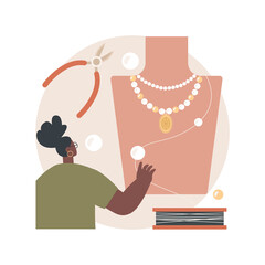 Handmade Jewelry abstract concept vector illustration. Self-made jewelry, designer startup, handmade product, book online, handcrafted, buying artisan goods, custom order abstract metaphor.