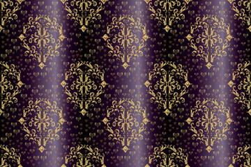 Obraz premium Seamless pattern with interesting doodles on colorfil background. Pano. Raster illustration.