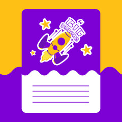 Notes paper with big dreams sticker design