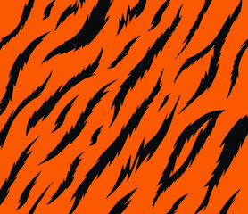 Tiger fur stripes texture vector pattern.