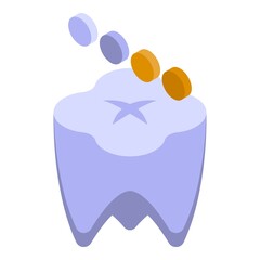 Teeth whitening procedure icon isometric vector. Dental tooth. Health care