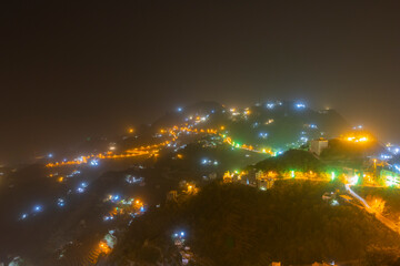 Night time views across the Faifa mountains in Jazan region of Saudi Arabia