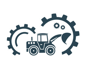 Obraz premium Vector illustration, logo, loader icon. Industry, construction and transport.