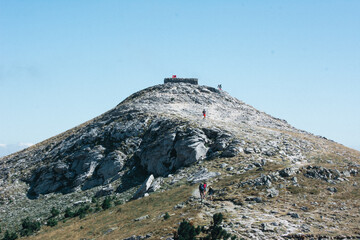 Naklejka premium Balıkesir, Turkiye - September 2021: Balıkesir Sarıkız Hill is the highest peak of Kaz Mountains. Kaz Mountains, Turkey's natural wonder. Selective focus.