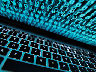 Computer virus infecting a laptop computer with a virus