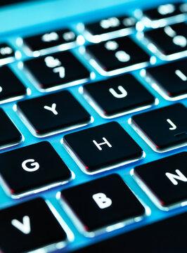 Laptop computer keyboard, close-up