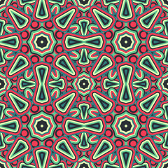 Fototapeta premium Abstract seamless backdrop. Design for prints, textile, decor, fabric. Round colorful texture in green and red colors