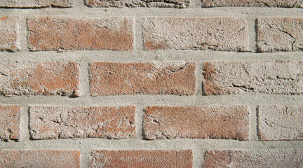 Texture of a brick wall with salt coating