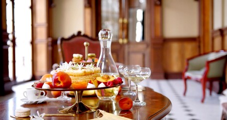 A dessert in a luxurious hotel