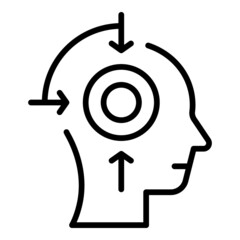 Cognitive system icon outline vector. Visual perception. Sensory process - obrazy, fototapety, plakaty