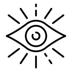 Open eye icon outline vector. Visual perception. Cognitive sensory - obrazy, fototapety, plakaty