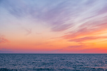 the sky with feathery clouds, beautiful clouds in the sky