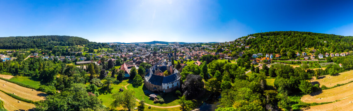 Germany, Hesse, Wetterau, Budingen with Budingen castle