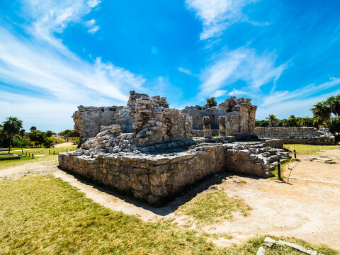 Mexico, Yucatan, Riviera Maya, Quintana Roo, Tulum, Archaeological ruins of Tulum