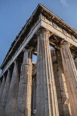 Naklejka premium Temple of Hephaestus (Hephaisteion) - well-preserved Greek temple. Temple of Hephaestus is Doric peripheral temple; located at north-west side of Athens Agora on top of Agoraios Kolonos hill. Greece.