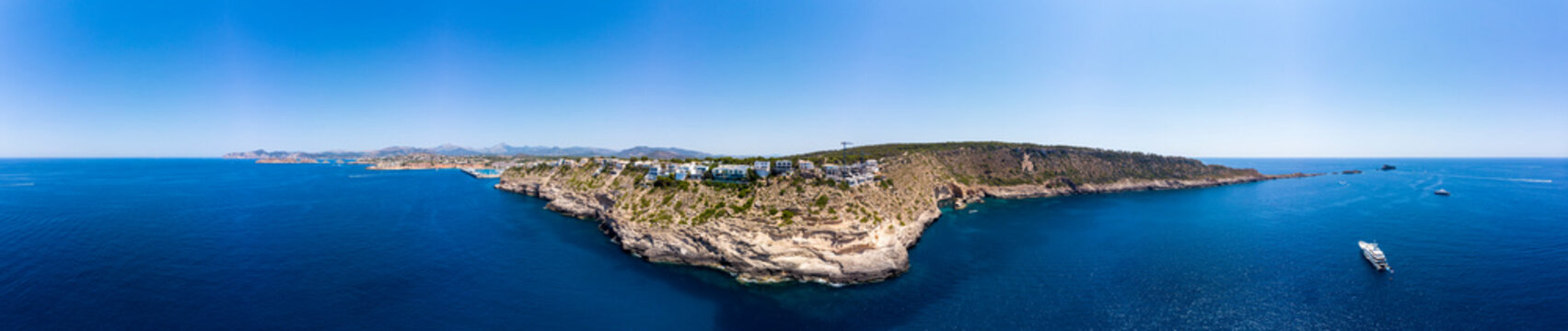 Spain, Majorca, Costa de la Calma, Punta el Torre and Port Adriano, aerial view