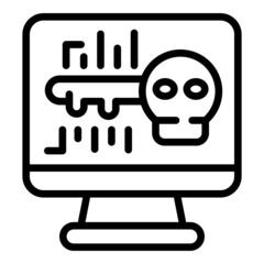 Hacker fraud icon outline vector. System lock. Cyber key