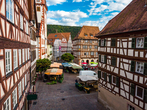 Germany, Neckar-Odenwald-Kreis, Baden-Wurttemberg, Mosbach, Old town buildings
