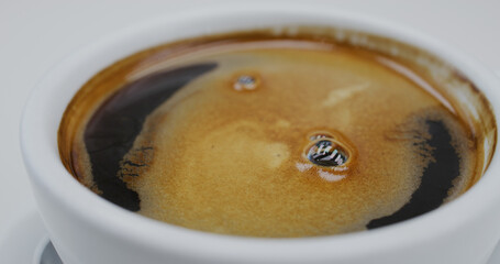 Hot coffee in coffee shop