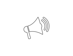 Info, marketing, megaphone icon. Vector illustration. Flat design.