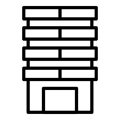 Residential multistory icon outline vector. City block. House building