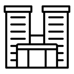 Multistory balcony icon outline vector. City building. House block