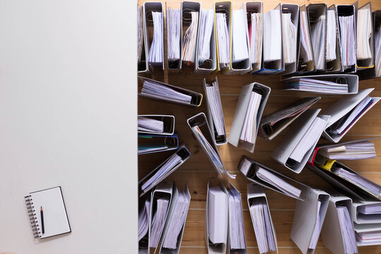 Desk and folders