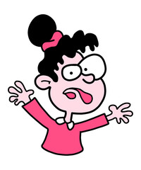 fussy and cute cartoon woman