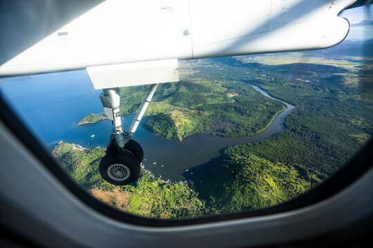 Philippines, Palawan, Coron, Aerial view from airplane