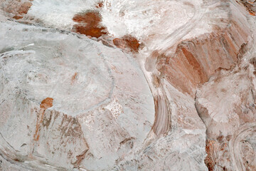 large piles of sand on a sand quarry