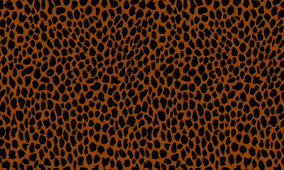 Cheetah black dot seamless pattern. 