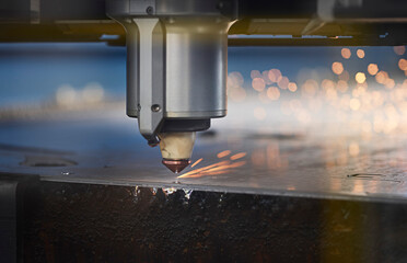 Close-up of laser cutter