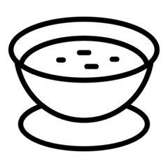 Thick cream soup icon outline vector. Hot lunch. Pumpkin dish
