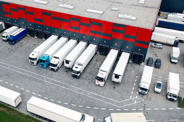 Many ways of transporting goods and freight of world trade, loading trucks at a logistics warehouse, delivery from an online store