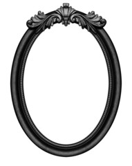 Black oval frame isolated on white