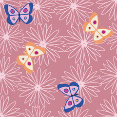 Flowers and butterflies