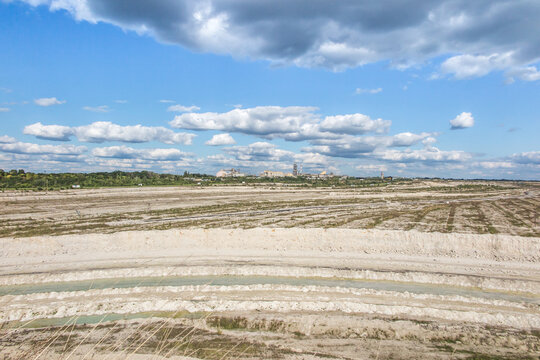 a chalk opencast mine in Chelm in eastern Poland,