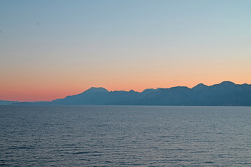 Antalya, Turkey. Seascape at sunset.