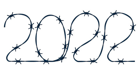 Abstract 2022 barbed wire number icon
