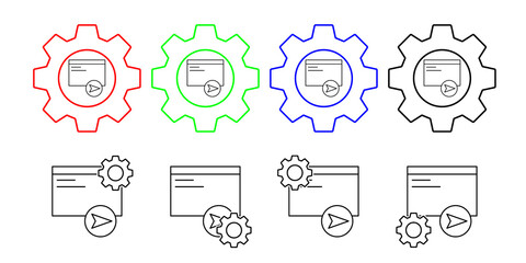 Web, send, email, message vector icon in gear set illustration for ui and ux, website or mobile application