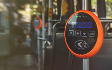 Ticket validation system on modern public transport.