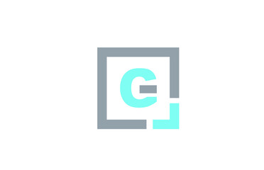grey letter G alphabet logo design icon for business
