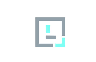 grey letter L alphabet logo design icon for business