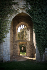 Ruins in Kent. Church bombed in the war