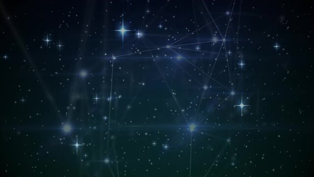 Animation of stars over network of connections