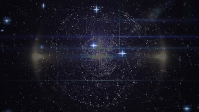 Animation of stars over globe of connections
