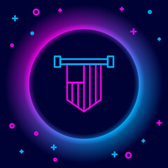 Glowing neon line American flag icon isolated on black background. Flag of USA. United States of America. Colorful outline concept. Vector