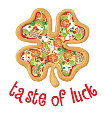 Taste of luck t-shirt design for irish pizza fan